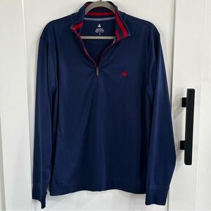 Brooks Brothers Navy Blue 1/4 Zip Pullover Sweatshirt - Men's Large